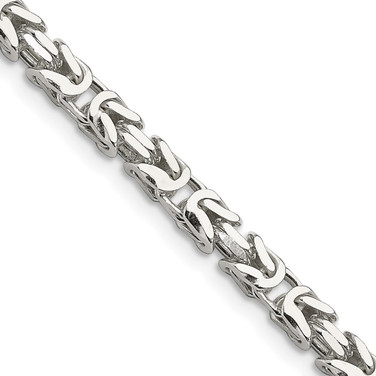26" Sterling Silver 5mm Byzantine Chain Necklace