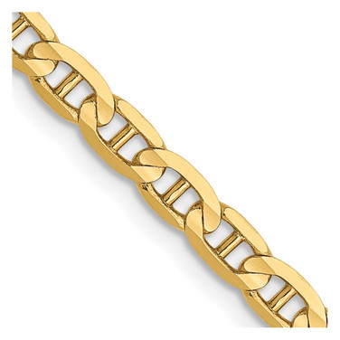 10k Yellow Gold 3mm Concave Anchor Chain 8220-16