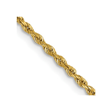 14K Yellow Gold 20inch 1.5mm Diamond-cut Rope with Lobster Clasp Chain