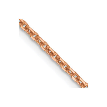 18" 14K Rose Gold 1.65mm Diamond-cut Cable Chain Necklace