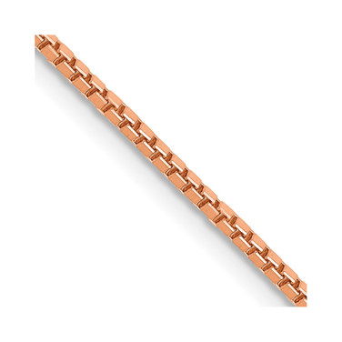14K Rose Gold 16 inch 1.3mm Box Link with Lobster Clasp Chain