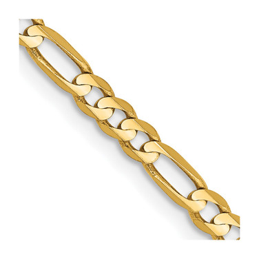 10k Yellow Gold 3mm Concave Figaro Chain 10LF080-20