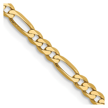 14K Yellow Gold 16 inch 2.75mm Flat Figaro with Lobster Clasp Chain