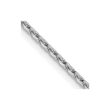 14K White Gold 1.40mm Diamond-cut Oval Link Chain 7210-20