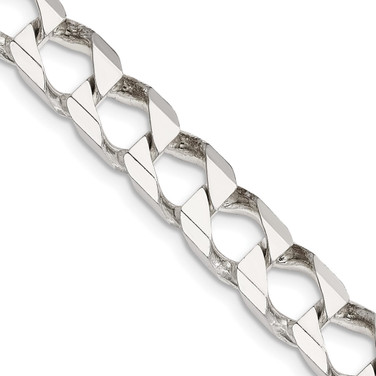 Sterling Silver 8.6mm Flat Open Curb Chain QFOC300-26