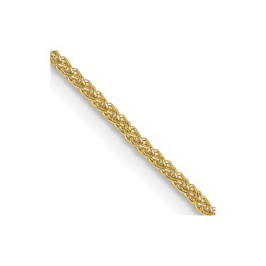 18K Yellow Gold 16 inch 1mm Diamond-cut Spiga with Spring Ring Clasp Chain
