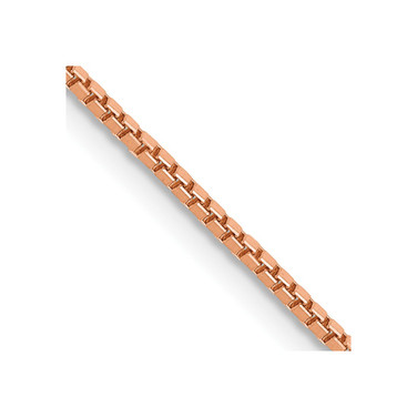14K Rose Gold 16 inch 1.10mm Box Link with Lobster Clasp Chain