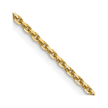 14K Yellow Gold 24 inch 1.4mm Diamond-cut Round Open Link Cable with Lobster Clasp Chain