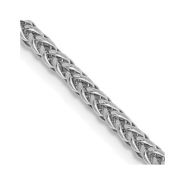 14K White Gold 16 inch 2.35mm Hollow 3-Wire Wheat with Lobster Clasp Chain