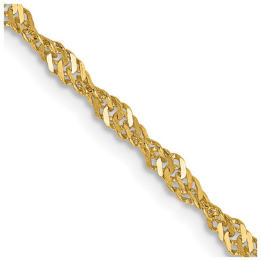 14K Yellow Gold 16 inch 2mm Singapore with Lobster Clasp Chain