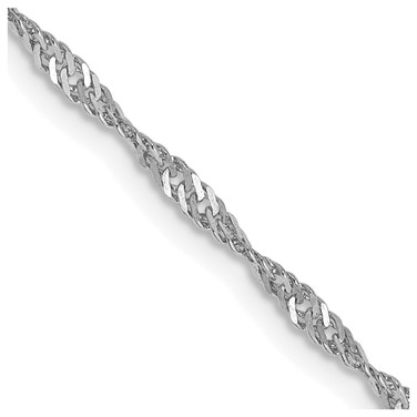14K White Gold 24 inch 1.7mm Singapore with Lobster Clasp Chain