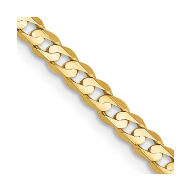 10k Yellow Gold 3mm Open Concave Curb Chain 10LCR080-16