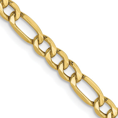 10k Yellow Gold 3.5mm Hollow Figaro Chain 8232-24