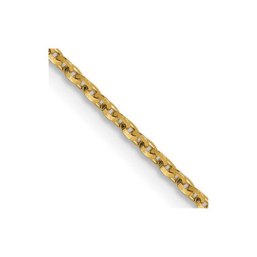 14K Yellow Gold 1.15mm Diamond-cut Oval Link Chain 7202-20