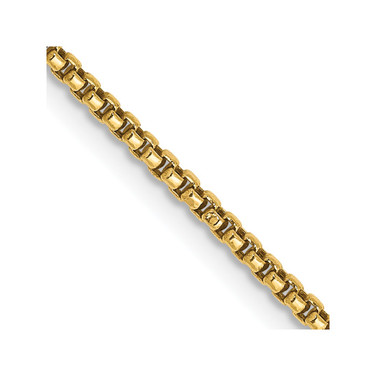 14K Yellow Gold 20 inch 1.5mm Hollow Round Box with Lobster Clasp Chain
