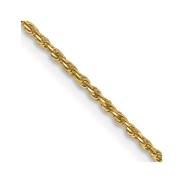 14K Yellow Gold 20 inch 1.15mm Diamond-cut Machine Made Rope with Lobster Clasp Chain