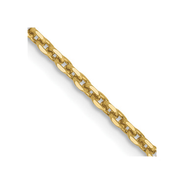 16" 10K Yellow Gold 1.65mm Diamond-cut Cable Chain Necklace