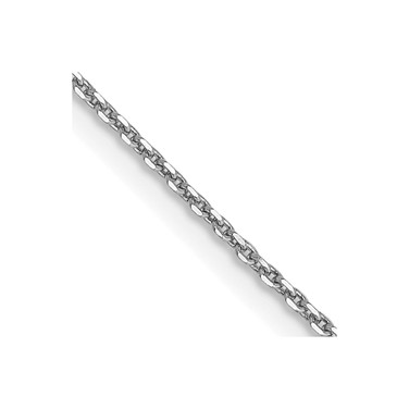 14K White Gold 30 inch .9mm Diamond-cut Round Open Link Cable with Lobster Clasp Chain