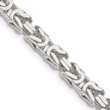 Sterling Silver 4.25mm Byzantine Chain QBZ100-18
