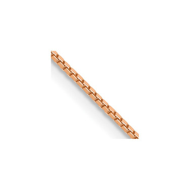 14K Rose Gold 18 inch .9mm Box Link with Lobster Clasp Chain