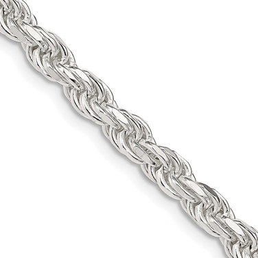 Sterling Silver 4.75mm Diamond-cut Rope Chain QDC100-28
