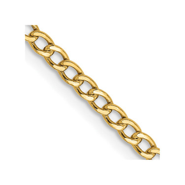 14K Yellow Gold 20 inch 2.5mm Hollow Curb with Lobster Clasp Chain