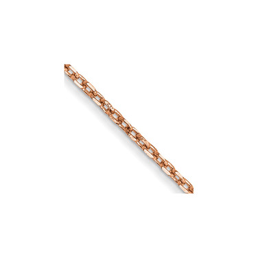 30" 14K Rose Gold 1.0mm Diamond-cut Cable Chain Necklace