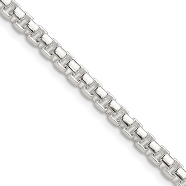 Sterling Silver Polished 4mm Round Box Chain QFC224-24