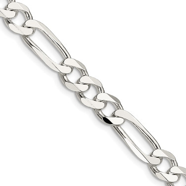 22" Sterling Silver 7.5mm Figaro Chain Necklace