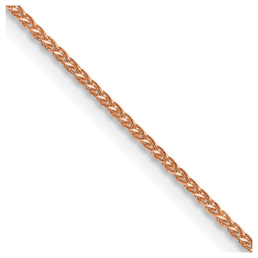14K Rose Gold 16 inch 1.05mm Diamond-cut Spiga with Spring Ring Clasp Chain