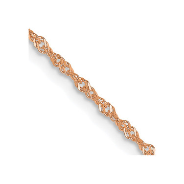 14K Rose Gold 1mm Singapore with Lobster Clasp Chain 7164-18