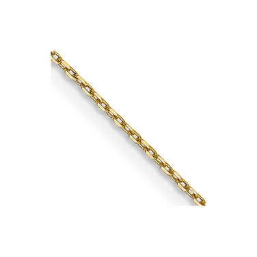 14K Yellow Gold 24 inch .8mm Diamond-cut Cable with Lobster Clasp Chain