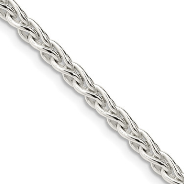 22" Sterling Silver 3.7mm Round Spiga Chain Necklace