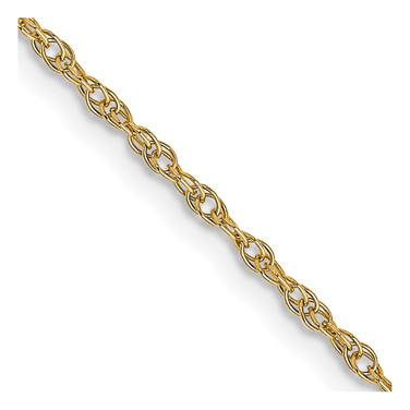 14K Yellow Gold 18 inch Carded 1.15mm Cable Rope with Spring Ring Clasp Chain