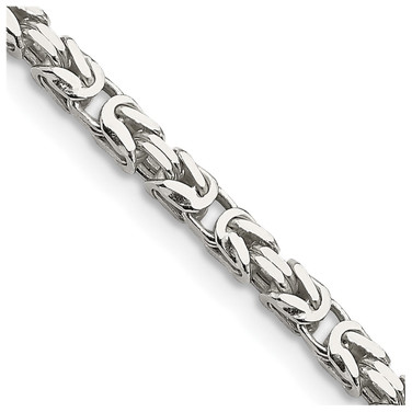 Sterling Silver 2.5mm Byzantine Chain QBZ060-24 Sterling Silver 2.5mm Byzantine Chain QBZ060-24