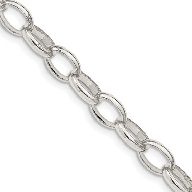 Sterling Silver 8mm Fancy Rolo Chain QFC89-20 Sterling Silver 8mm Fancy Rolo Chain QFC89-20