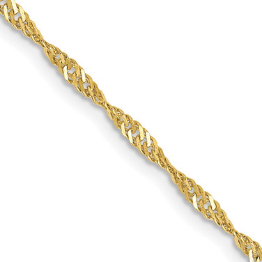 16" 10K Yellow Gold 1.7mm Singapore Chain Necklace