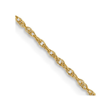14K Yellow Gold 26 inch .8mm Light Baby Rope with Spring Ring Clasp Chain