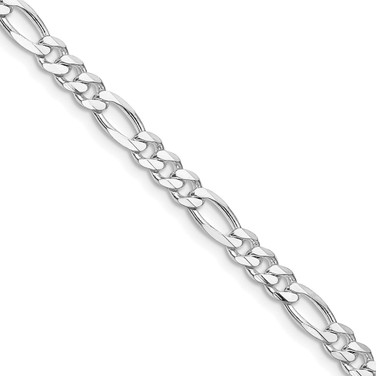 Sterling Silver Rhodium-plated 4.5mm Figaro Chain QFG120R-28