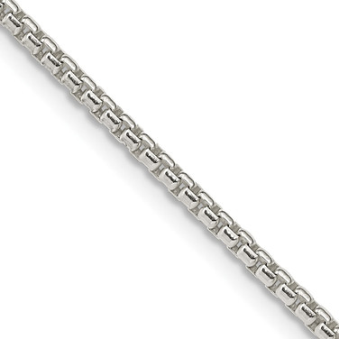 26" Sterling Silver 2mm Round Box Chain Necklace
