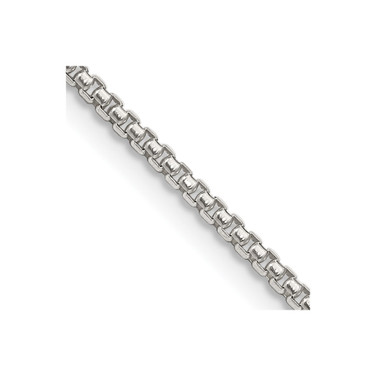 36" Sterling Silver 1.75mm Round Box Chain Necklace
