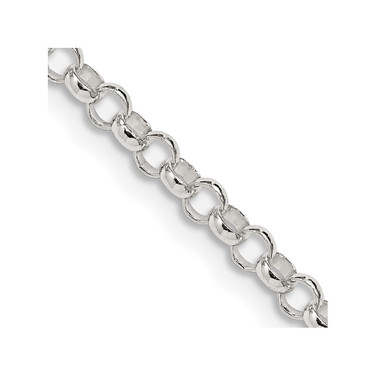 36" Sterling Silver 3mm Rolo Chain Necklace