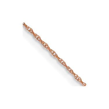 14K Rose Gold 18 inch .5mm Baby Rope with Spring Ring Clasp Chain