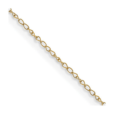 14K Yellow Gold 24 inch Carded .42mm Curb with Spring Ring Clasp Chain