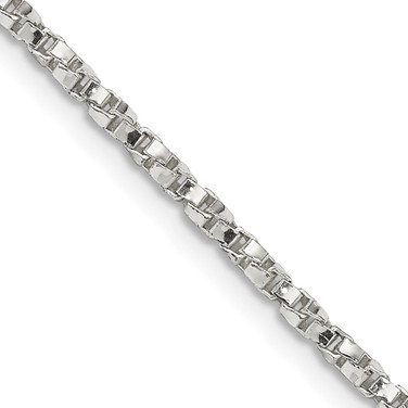 26" Sterling Silver 2.25mm Twisted Box Chain Necklace