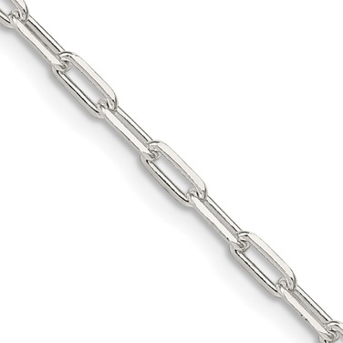 26" Sterling Silver 2.75mm Elongated Open Link Chain Necklace