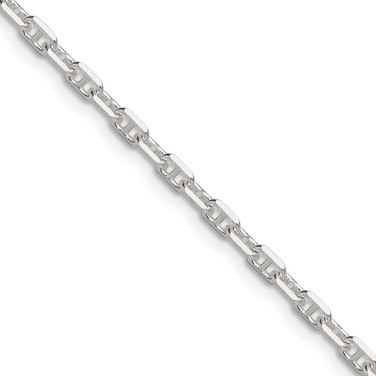 Sterling Silver Polished and Diamond-cut 3mm Marine Link Chain QMA080-18