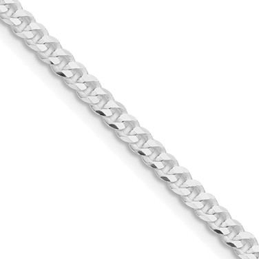 Sterling Silver Rhodium-plated 3.15mm Flat Curb Chain QLB080R-22