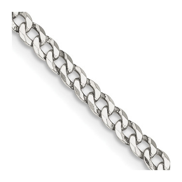 16" Sterling Silver 3.2mm Beveled Curb Chain Necklace