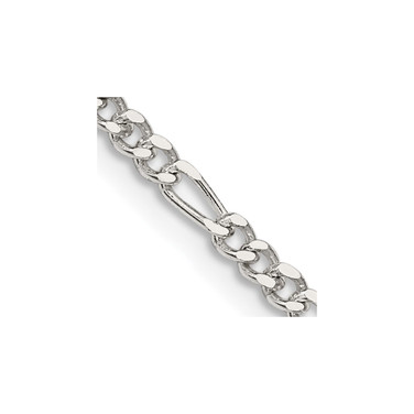 22" Sterling Silver 2.5mm Figaro Chain Necklace
